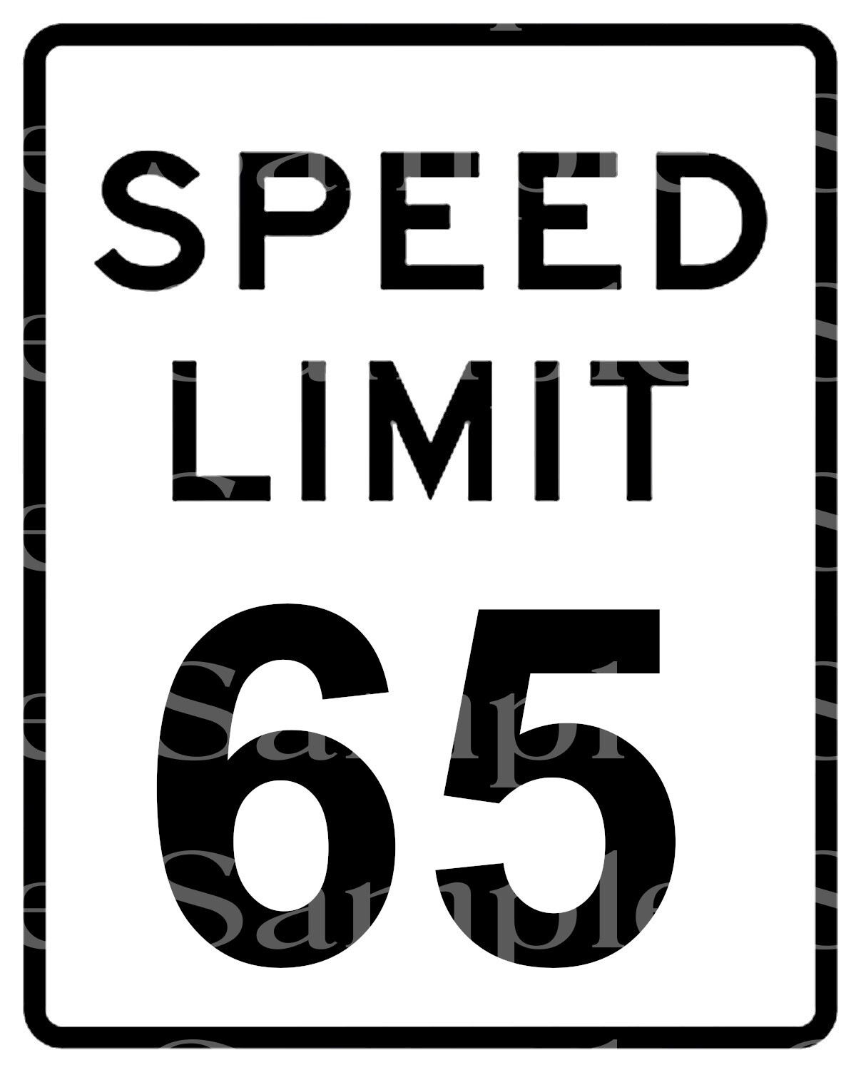 Speed Limit 65 Birthday ~ Edible 2D Fondant Cake Cupcake Topper ~ D24470 *