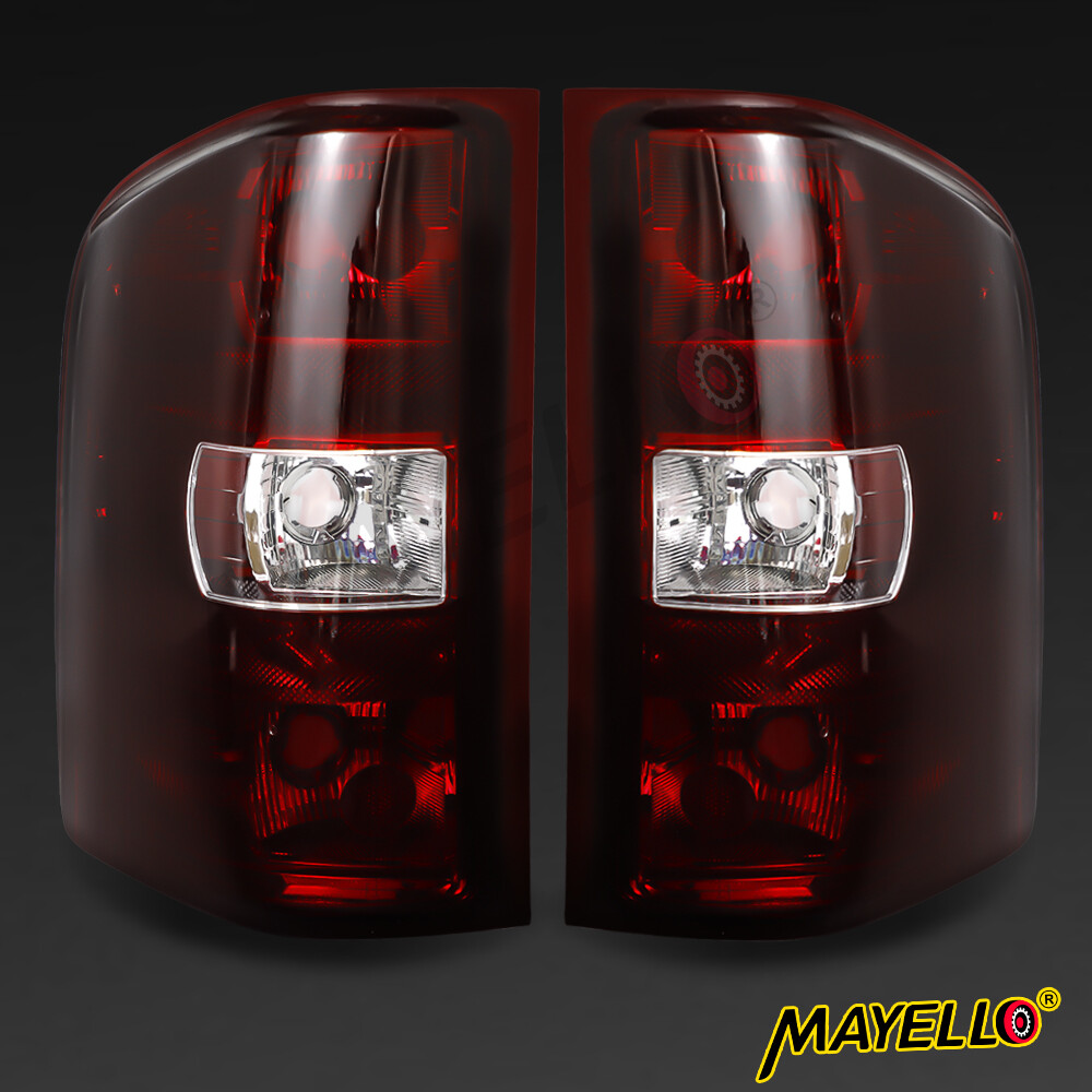 Pair Smoke Red Tail Lights For 2007 2008-2013 Chevy Silverado 1500 2500 3500 HD