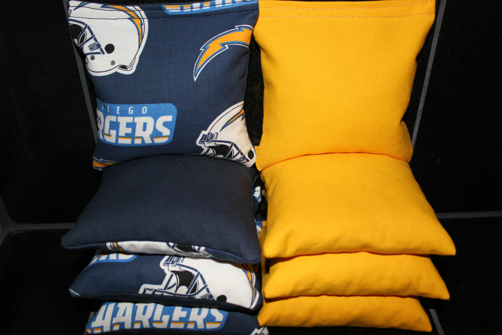 SAN DIEGO CHARGERS 8 CORNHOLE BEAN BAG TOSS BAGGO NFL Top Quality Handmade! NEW!