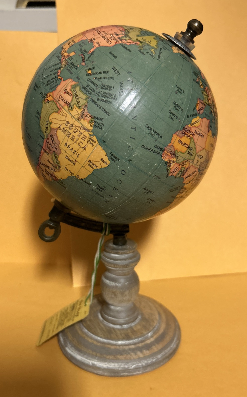 Table Top World Globe Brown Decorative Desk Decor Tabletop Display Small 6 Inch