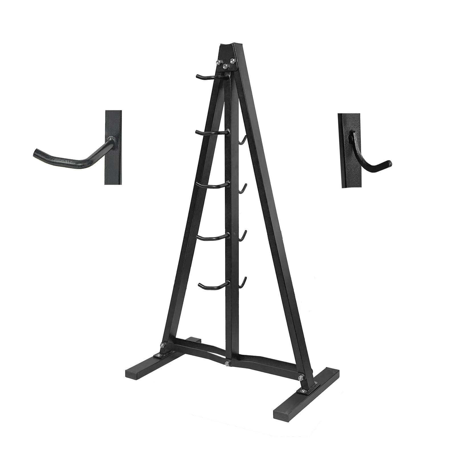 Wall Mounted Lat Pull Down Bar Organizer with Hooks, Home Gym Storage Rack fo...