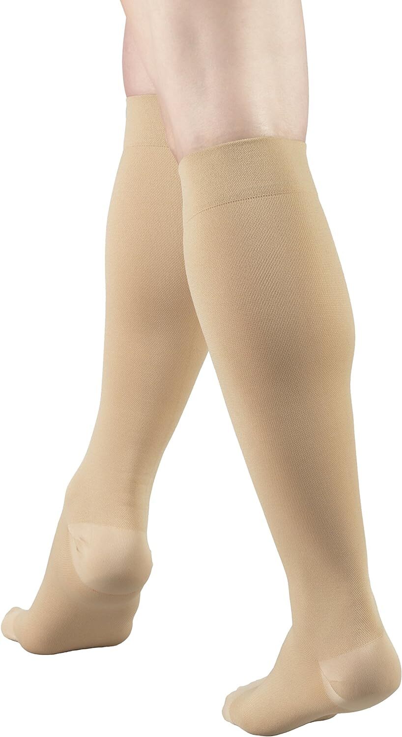 TRUFORM Unisex Anti-embolism Below Knee Stockings 18mmHg (Beige) Medium
