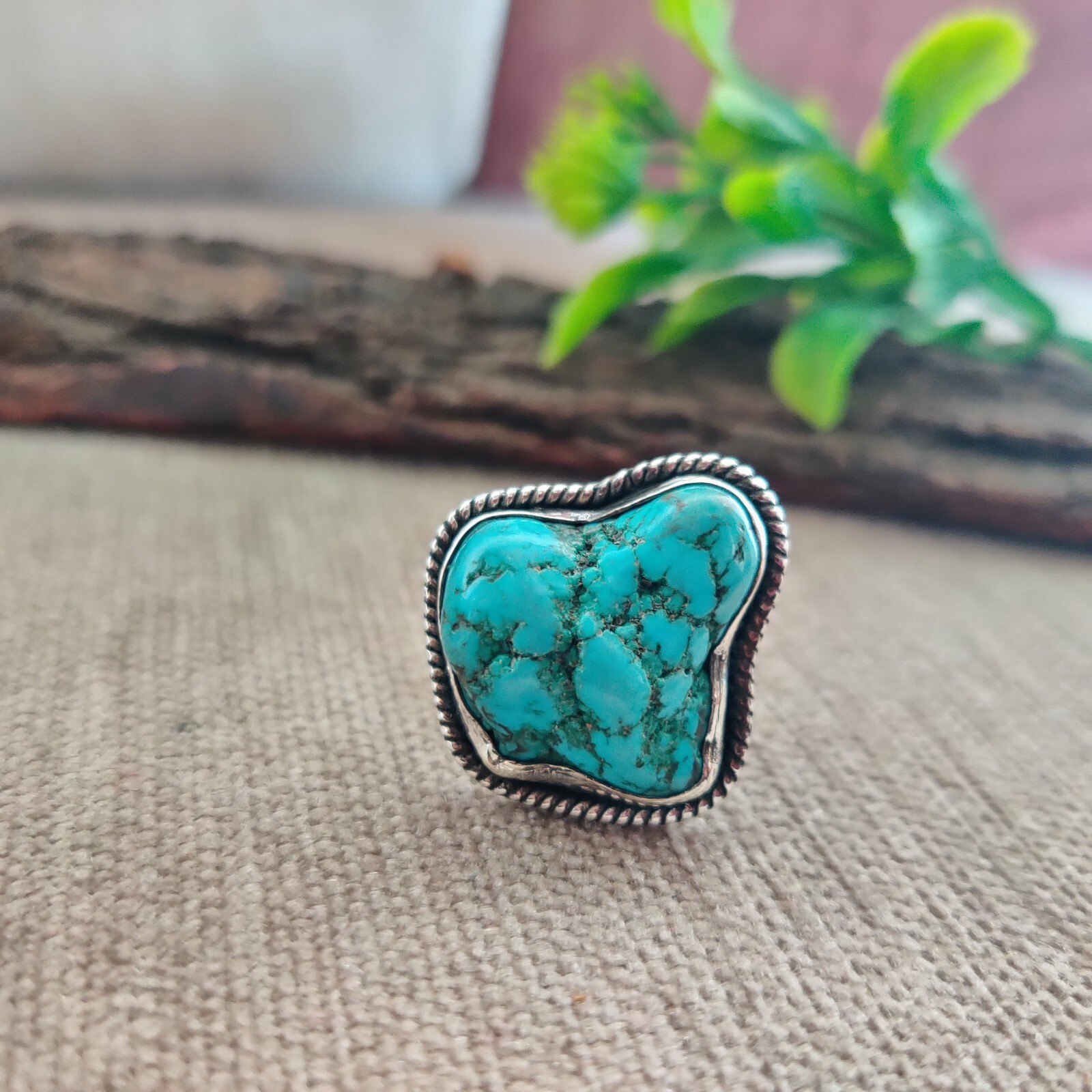 Natural Turquoise Gemstone Ring 925 Sterling Silver Wedding Gift Promise Gift