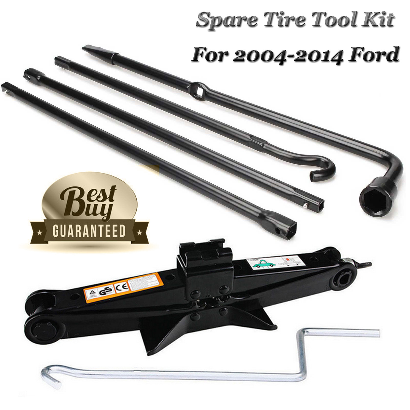 For 2004-2014 Ford F150 Spare Tire Jack Tool Kit Pack W/ Case+2Ton Scissor Jack