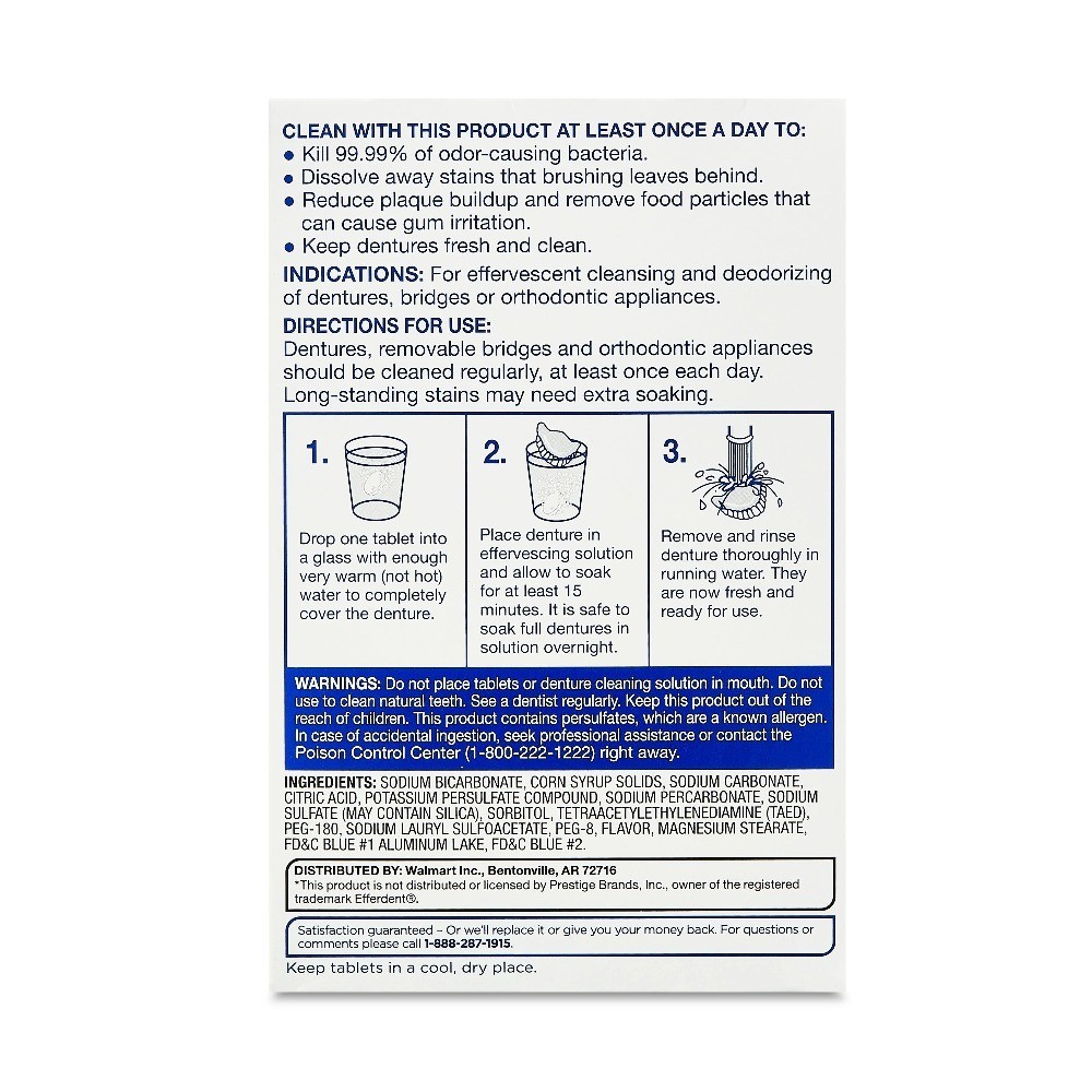Effervescent Antil Denture Cleanser Tablets Mint Fresh 126 Count Denture