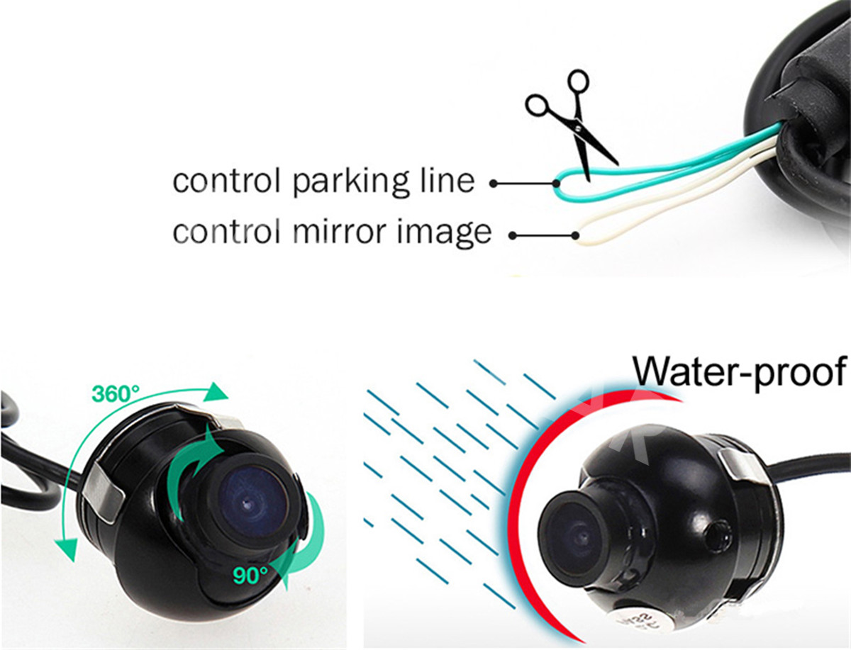 Car HD Backup Camera Reverse Parking Cam Left Right Rear Front View 360 Degree