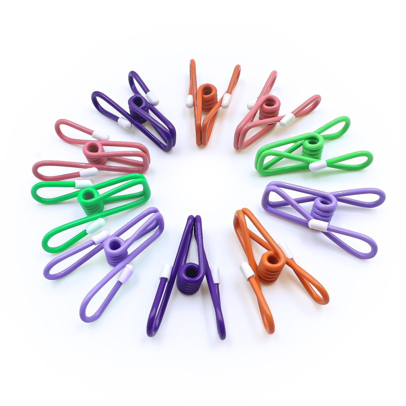 Chip Clips, 10 Pack Colorful Metal Chip Bag Clips with Rubber Caps PVC-Coated...