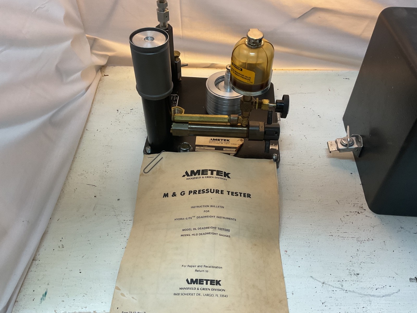 Ametek - mdl HL-36 HL36 Hydra-Lite Dead Weight Hydraulic Pressure Tester 1016