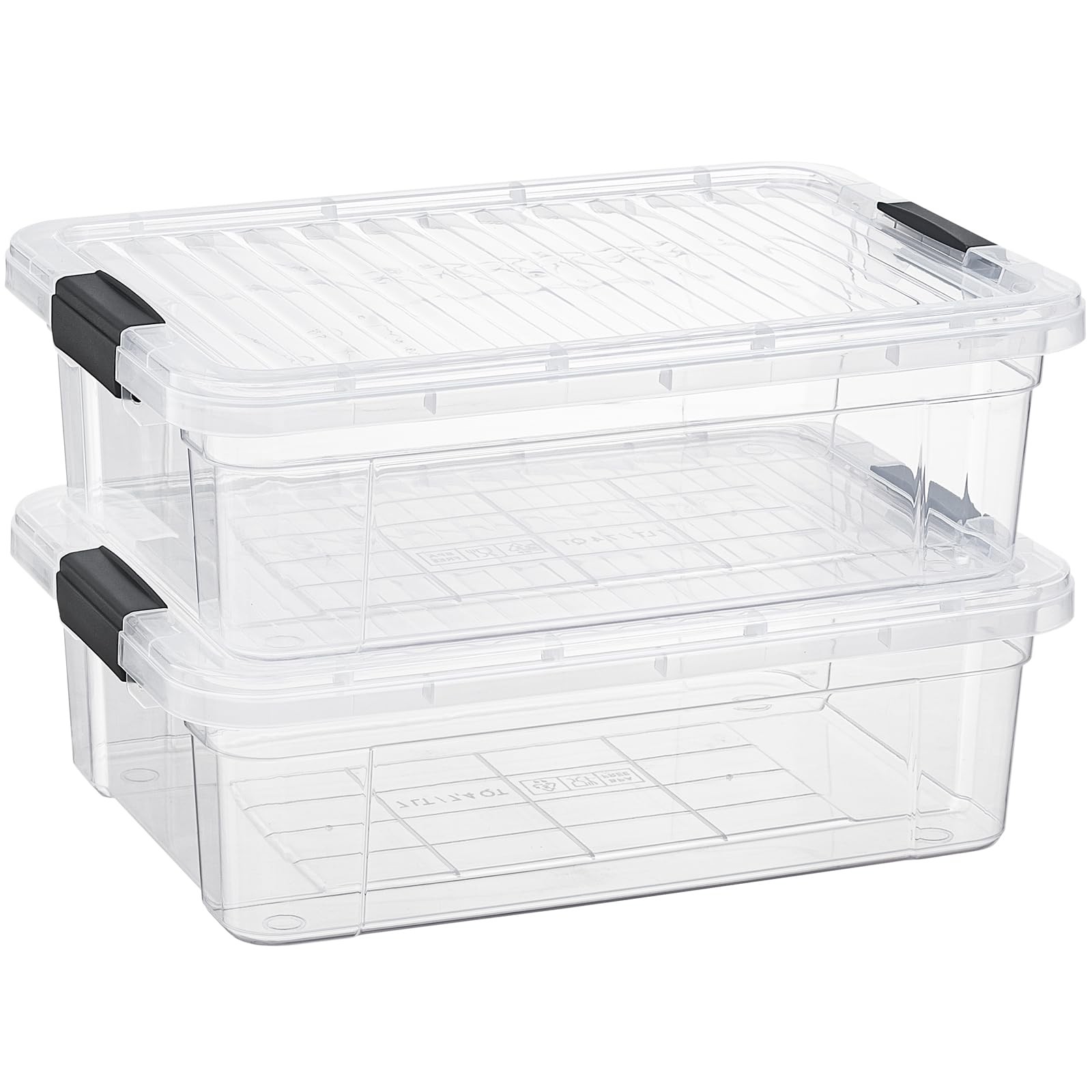 Superio 4.5 Quart Clear Storage Bin Stackable Lightweight Upgraded Design