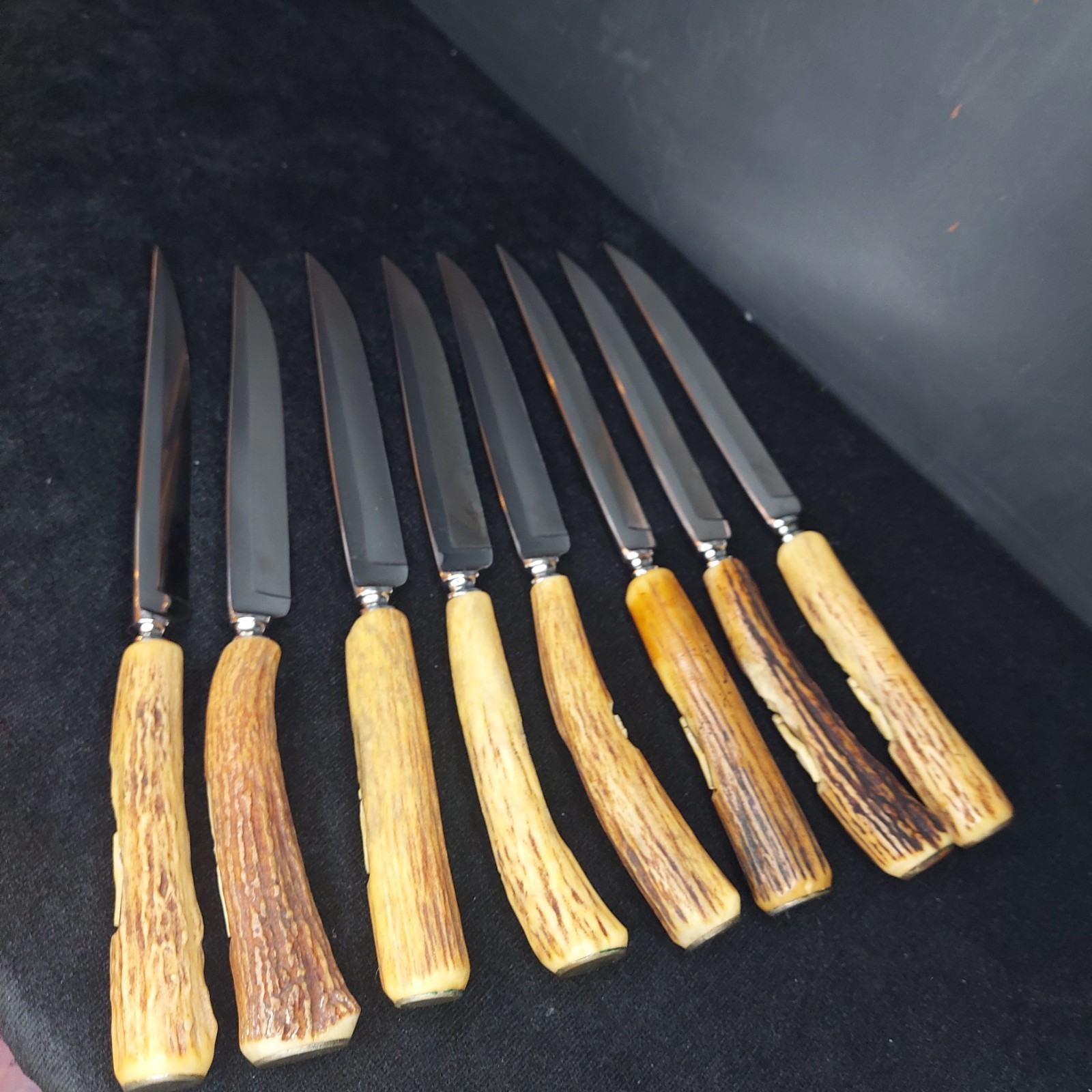 17 Pc 1930-1950 Karl Kimmel Solingen Germany Rust-free Stag Handle Flatware Set