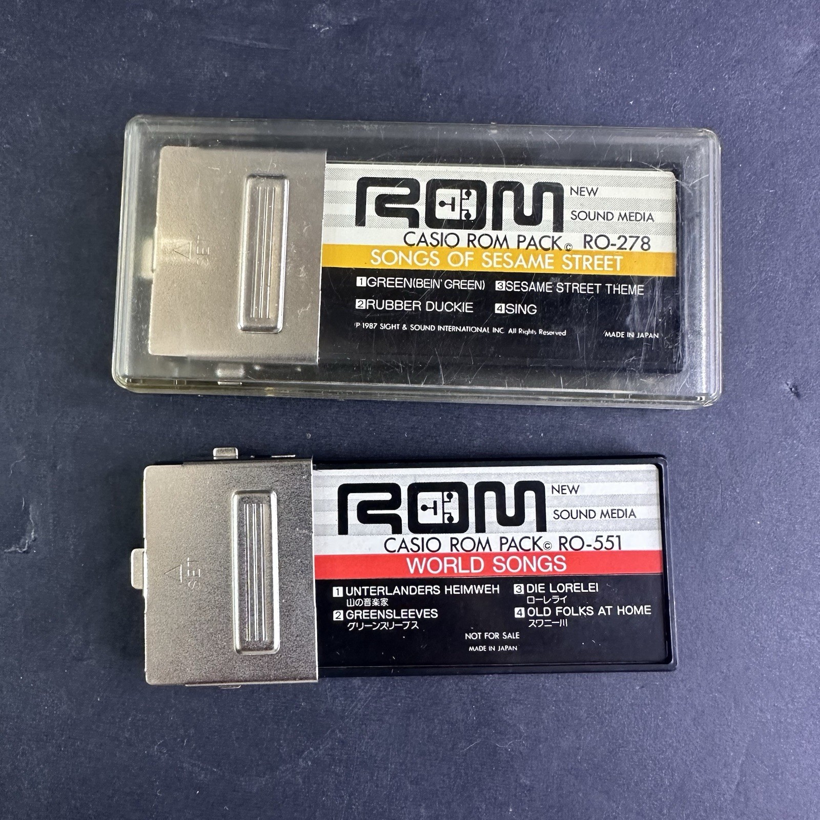 Casio ROM Pack Lot Of 2 RO-551 RO-278 Sounds Of Sesame Street Keyboard World