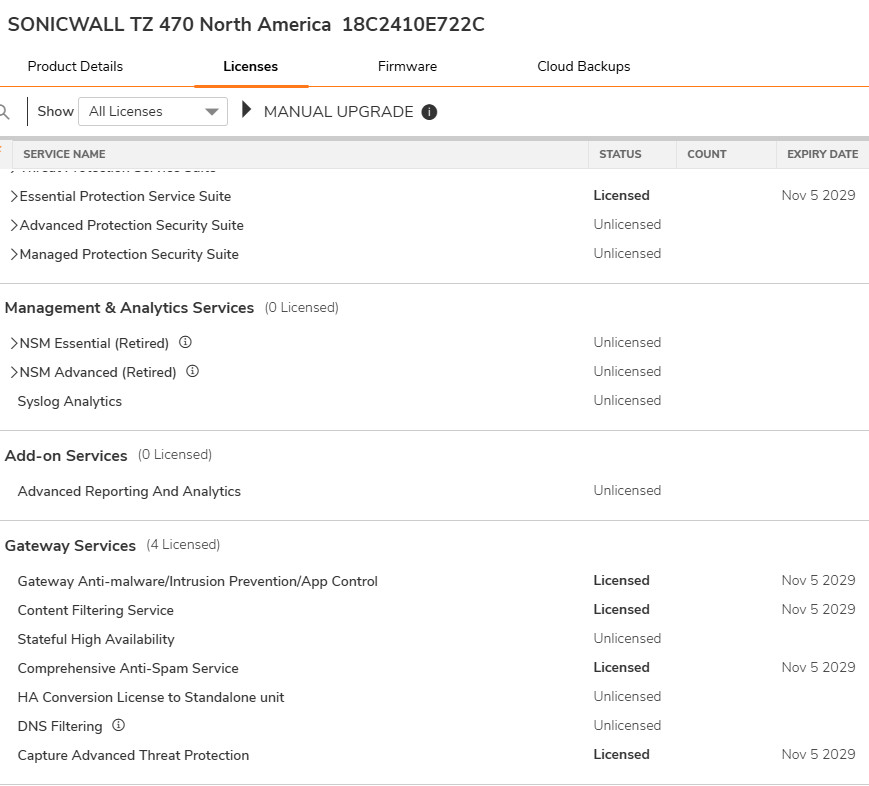 SonicWall TZ470 + Essential Edition | Subscription till 11/2029 | FAST SHIP!