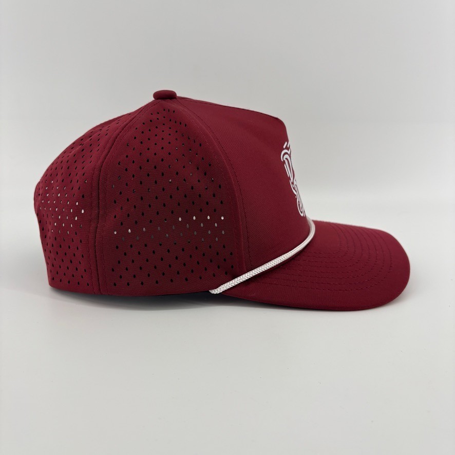 Dorm Dudes Golf Rope Maroon Ventilated Snapback Cap