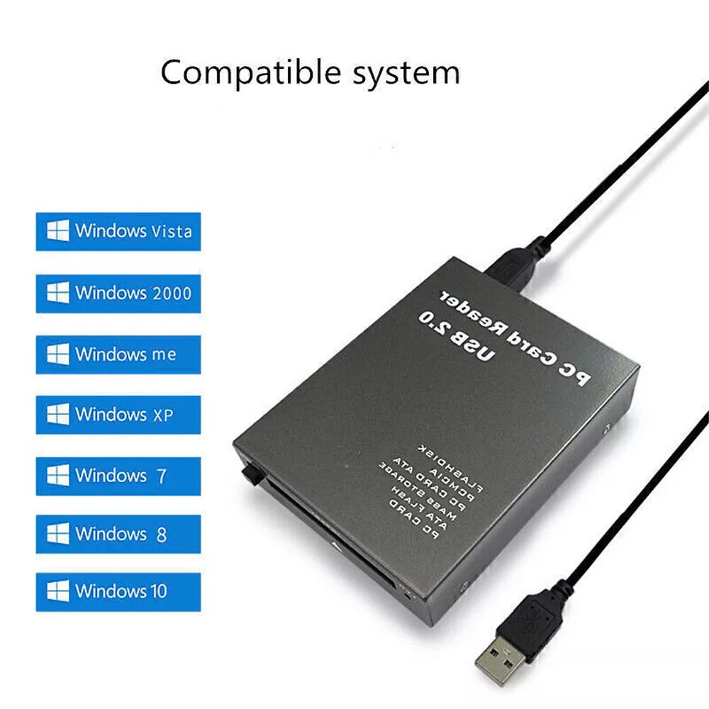 USB 2.0 to PC ATA PCMCIA Adapter Flash Disk Memory Card Reader Plug & Play USgJ