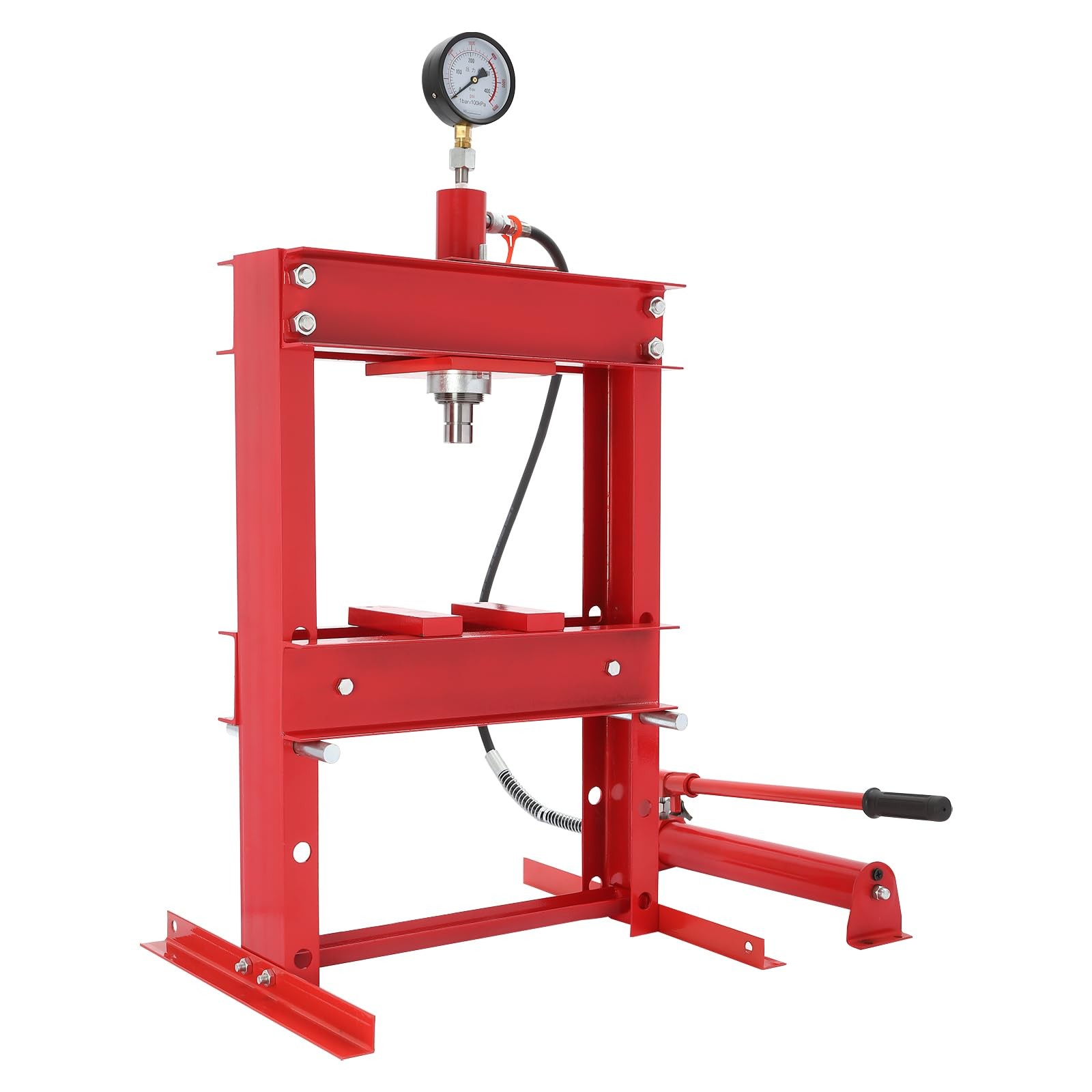 Hydraulic Shop Press 10 Ton w/ Press Plates H-Frame Benchtop Press Stand Adjust