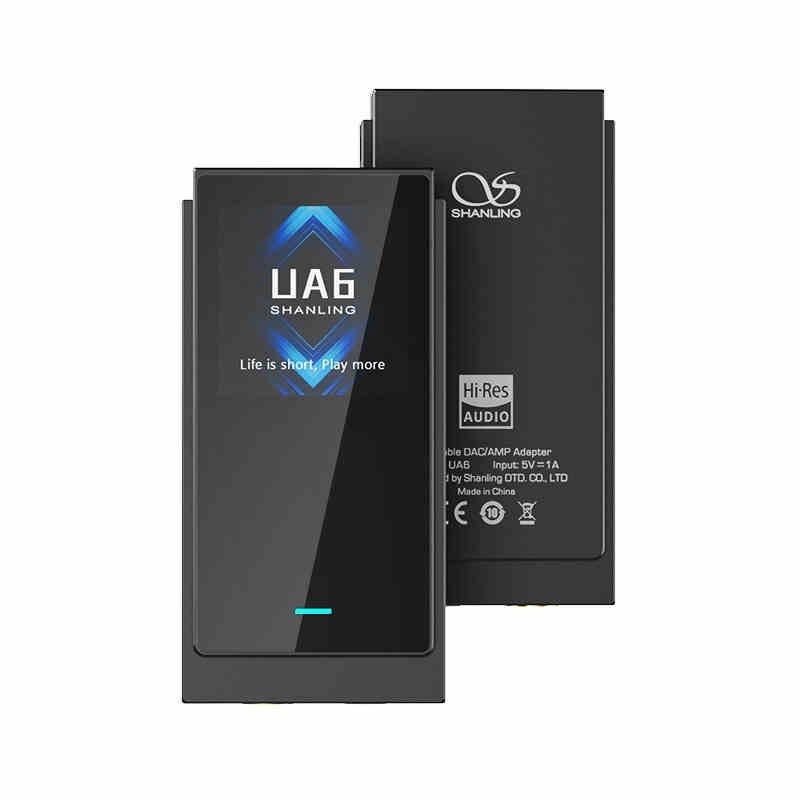 SHANLING Black UA6 Portable Headphone Amplifier Audio Decoder with Screen