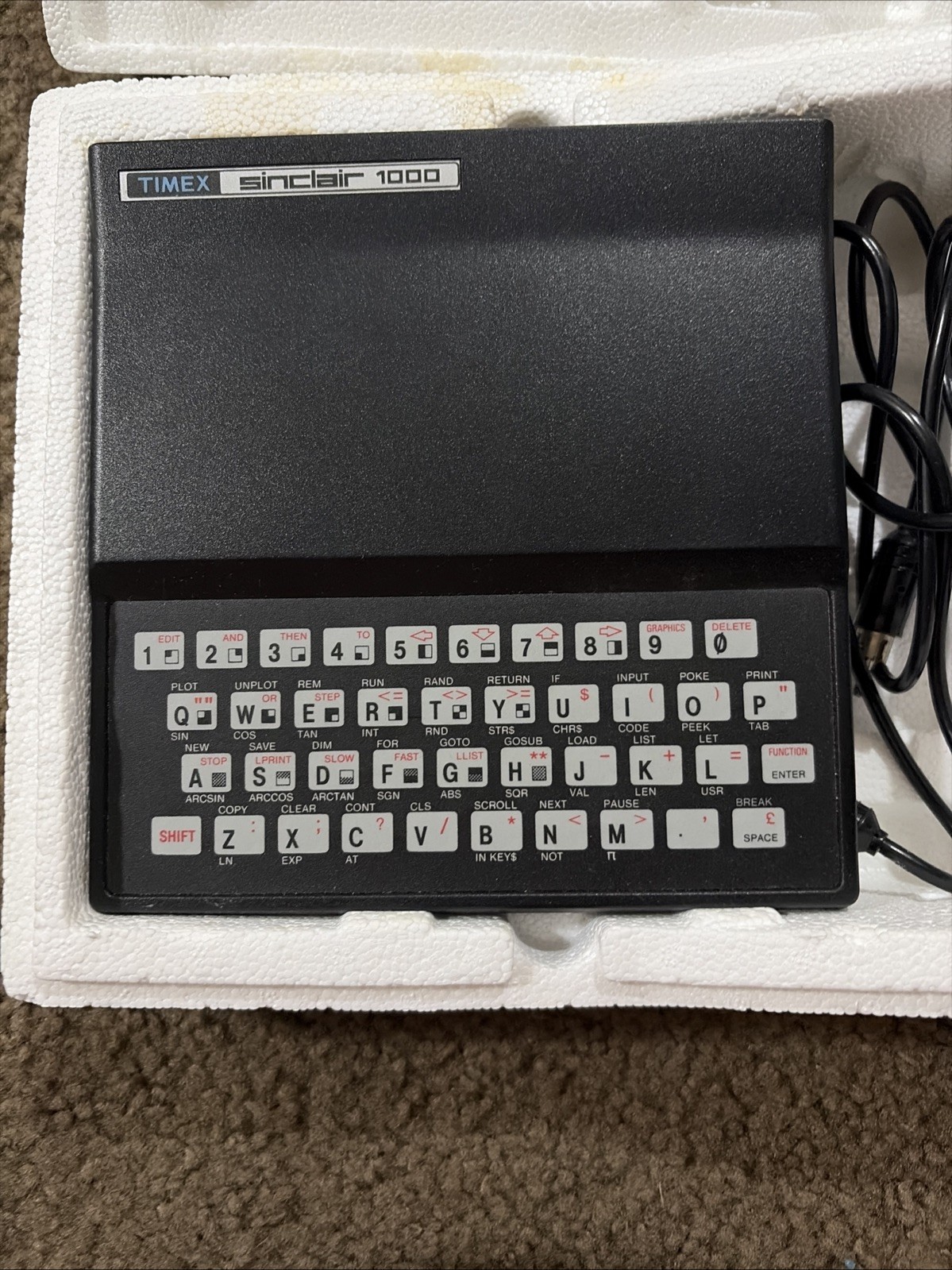 Timex Sinclair 1000 Personal Computer w Box AC Adapter TV Cords Vintage ZX81