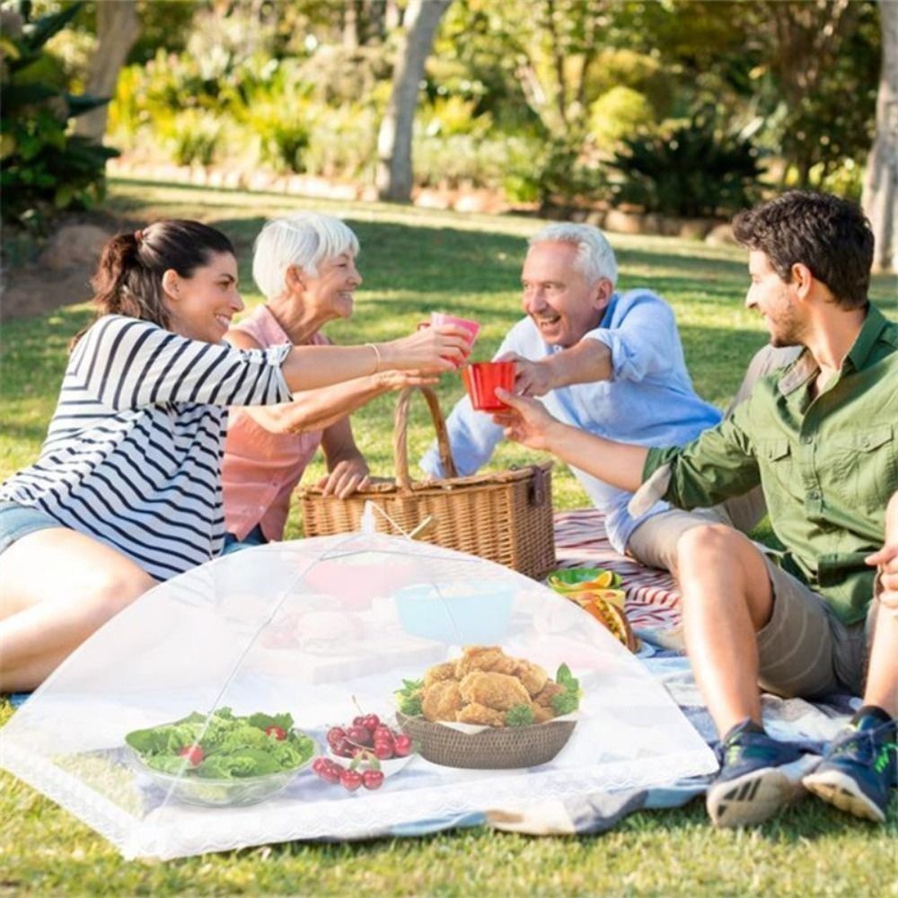 Breathable Dining Table Mesh Cover Foldable Vegetable Cover Umbrella
