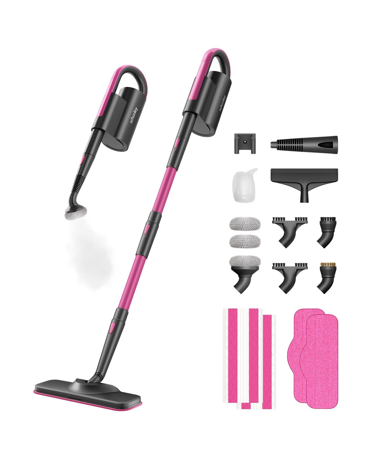 Schenley 19-in-1 Steam Mop Dual-Rod Detachable Handheld Steamer for Floors & Mor