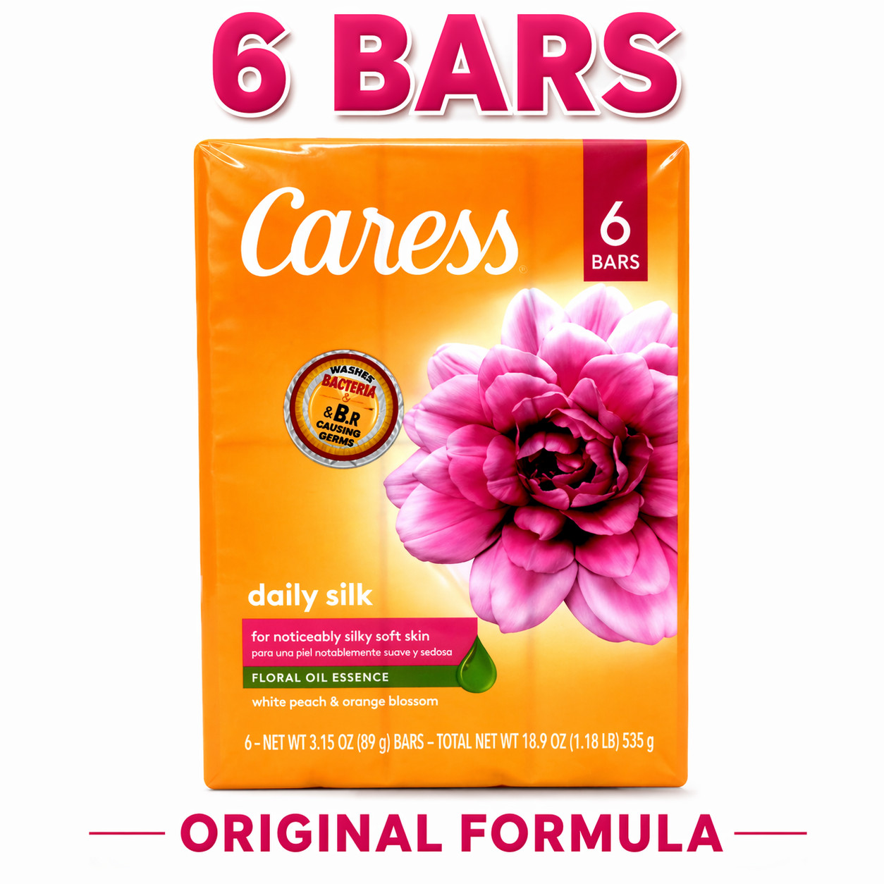 Caress Bar Soap Original Formula Floral Oil Essence 6 Bars HTF RARE