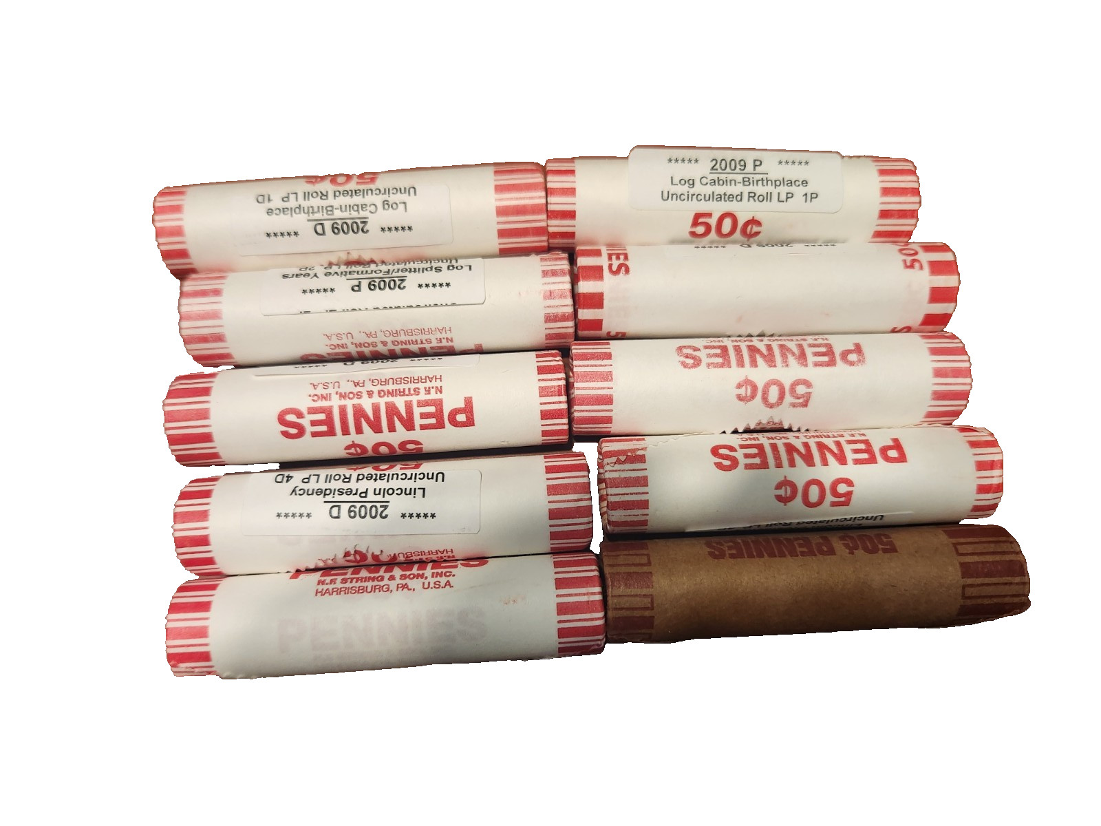 2009 - 2010 P D 10 Rolls Lincoln Cents Penny Set OBW* Free Shipping