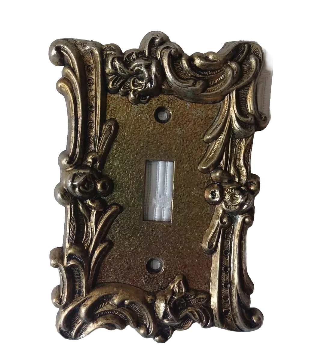Vintage  Ornate Rose Gold Metal Light Switch Plate Cover