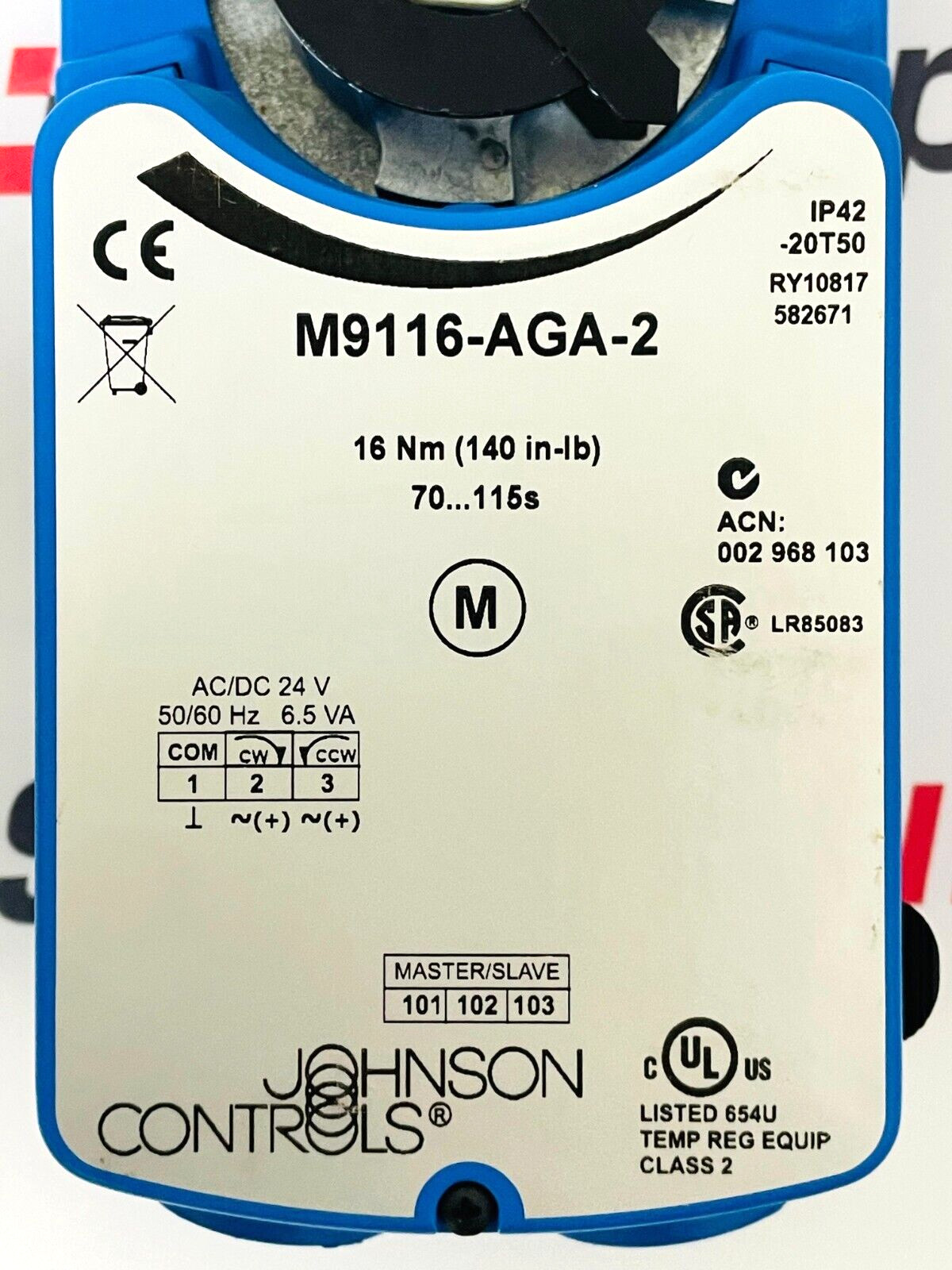 JOHNSON CONTROLS M9116-AGA-2 Damper Actuator