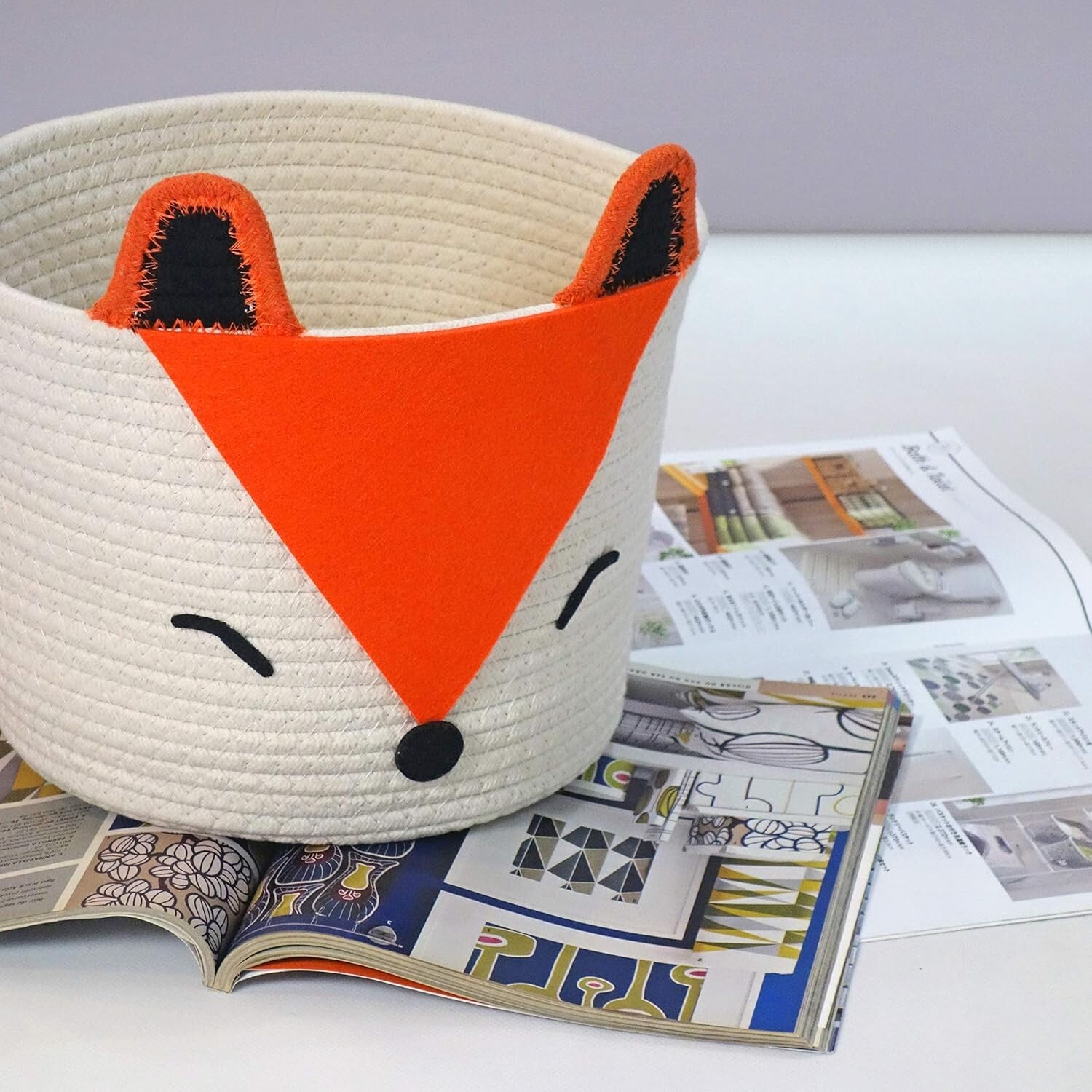 Orange Fox Storage Basket, Small Multipurpose Storage Basket