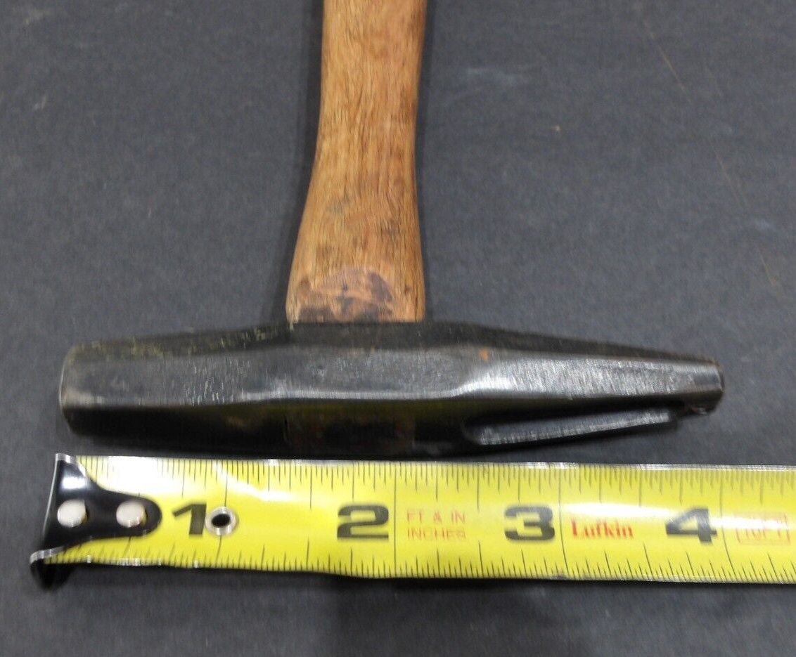 Vintage Upholstery Tack Hammer Split Head Mallet Solid Wooden Handle 10.25" Long