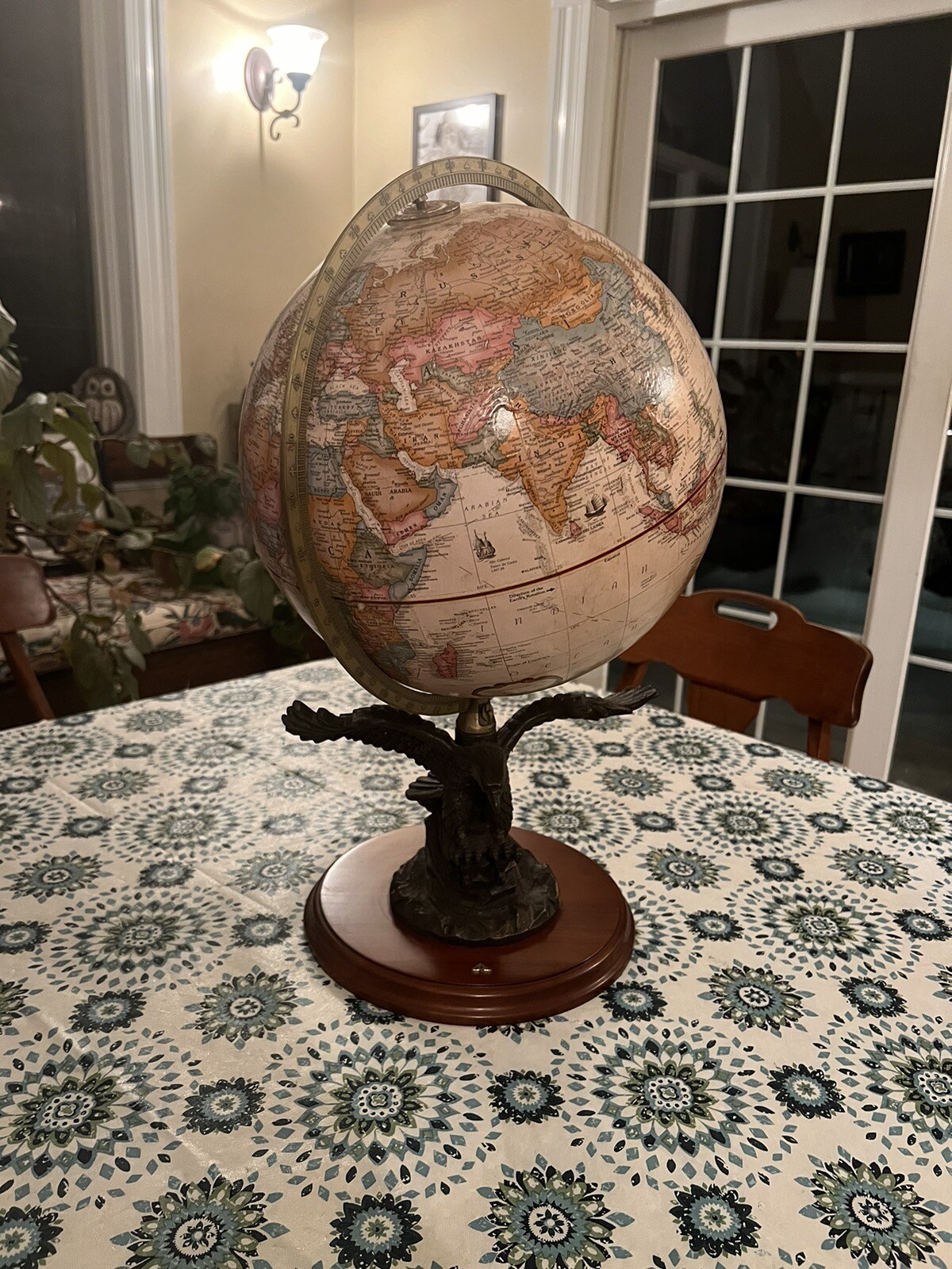 Replogle 12" diameter Classic World Globe, American Bald Eagle Base