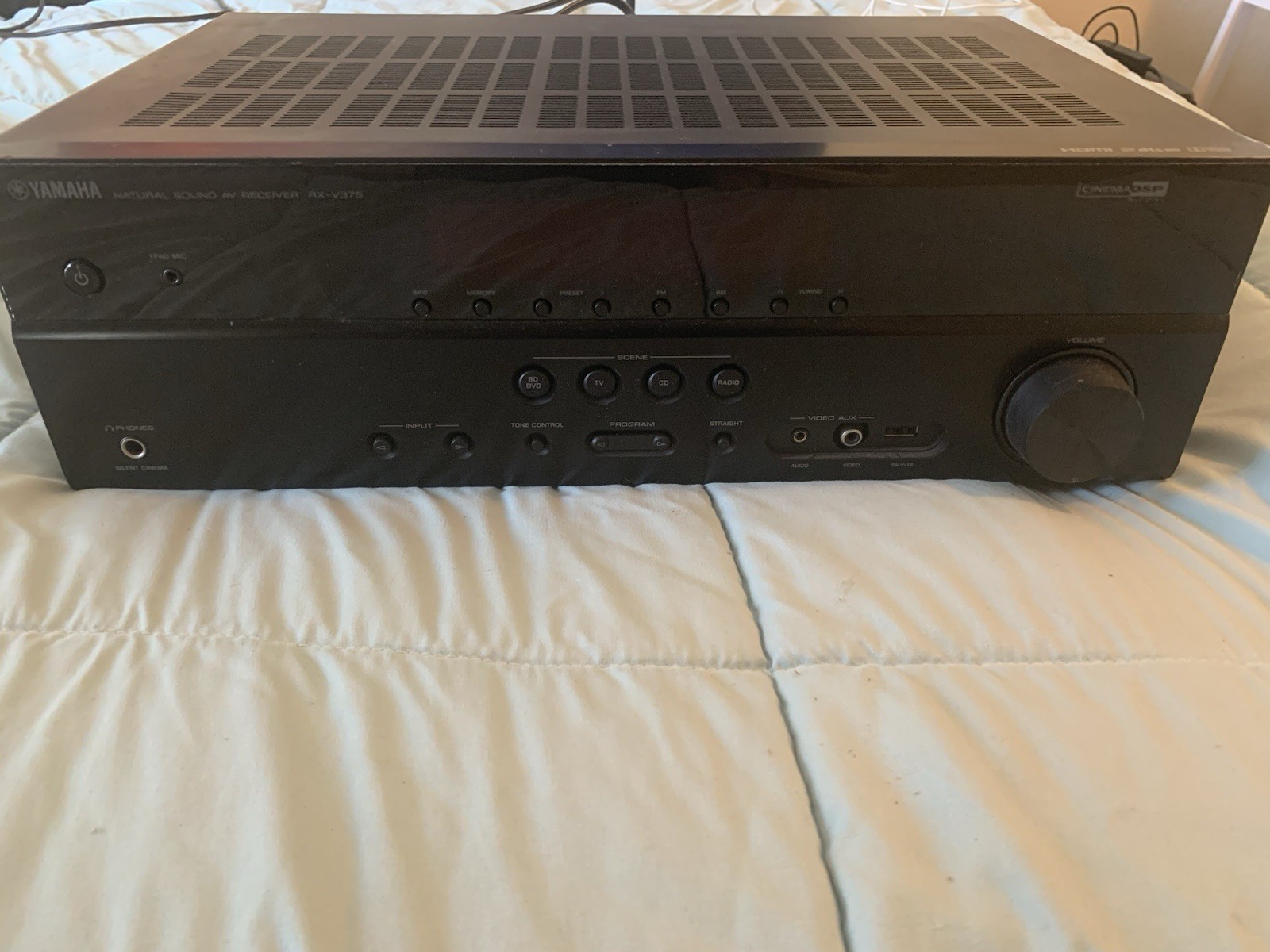 Yamaha RX-V375 5.1 A/V Receiver Dolby Digital DTS AM/FM Tuner Black
