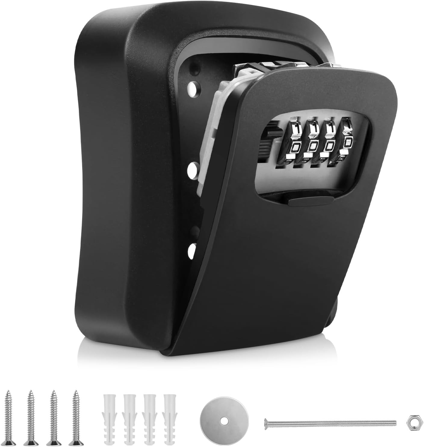 PEILUX Heavy Duty Wall Mounted Key Lock Metal Box with 4-Digit Combination