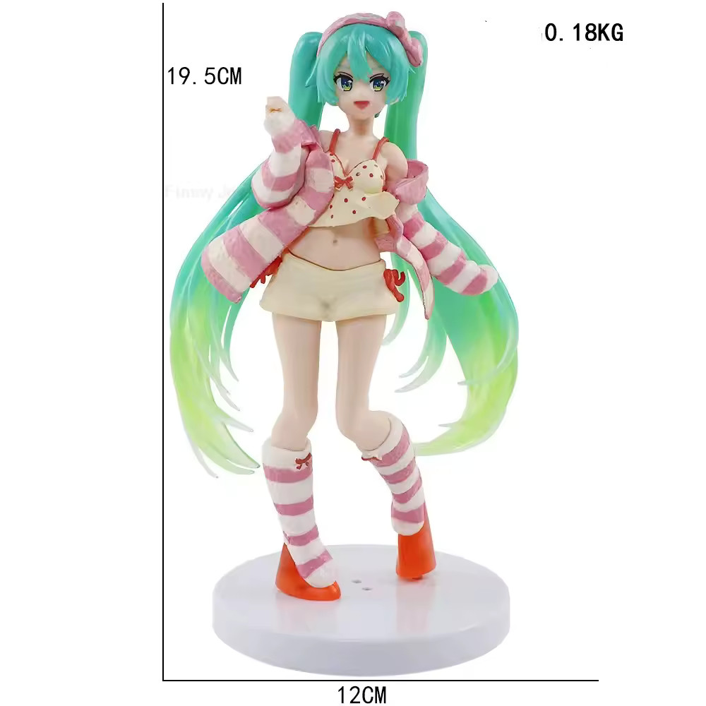 20cm Hatsune Miku Pajamas Ver Anime PVC Figure Standing Model Toy Gift