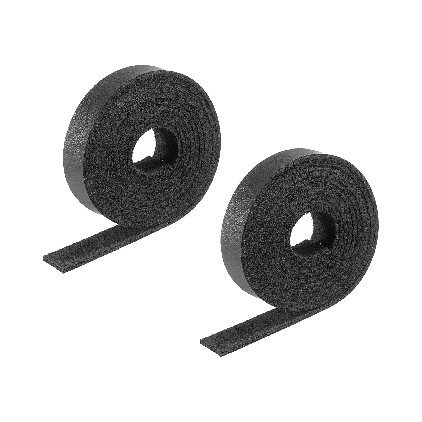 Faux Leather Straps Strip Leather String 1cm/0.4" Width, Black,2pcs