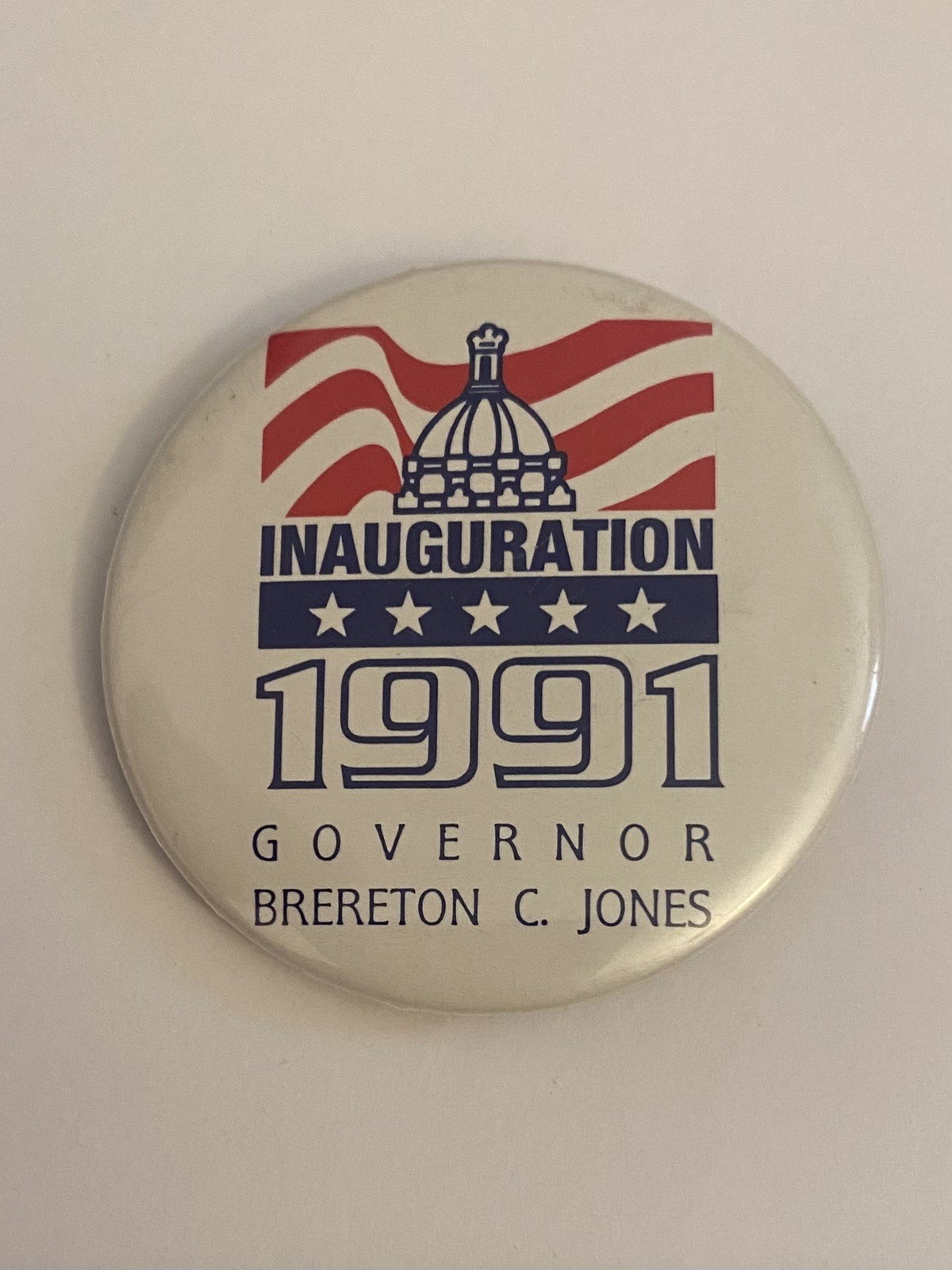 Kentucky Governor Brereton Jones 1991 Inauguration Pin Back Button P100