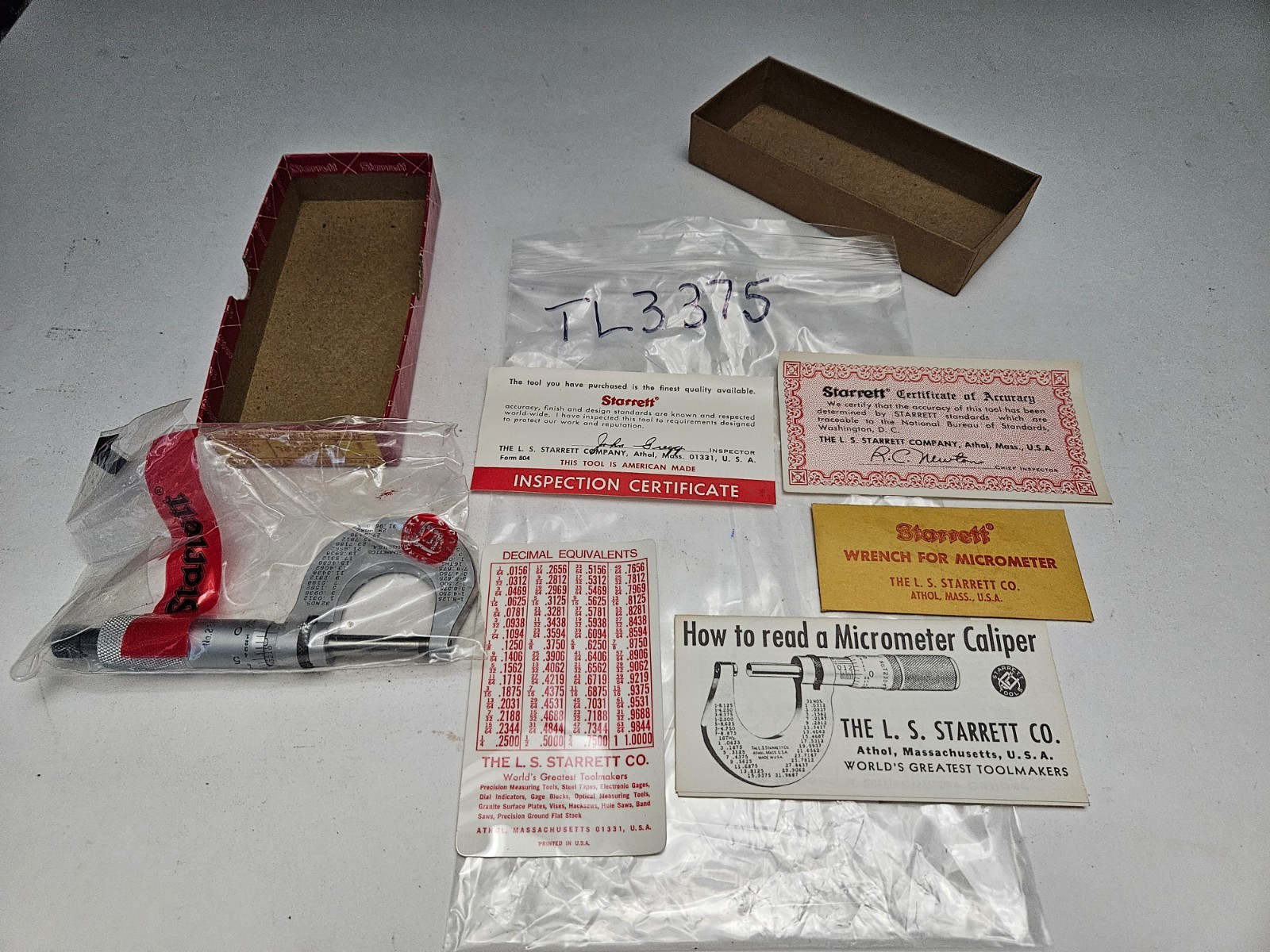 STARRETT #T230XRL 0-1" .0001" OUTSIDE MICROMETER NEW IN BOX (TL3375)