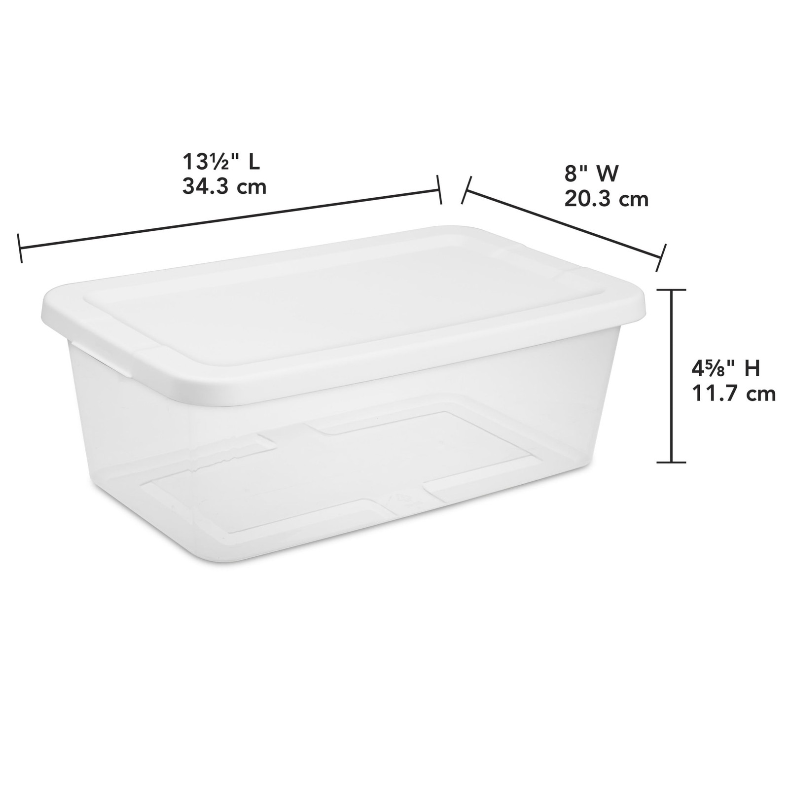 Sterilite Set of (10) 6 Quart Storage Boxes, Clear Plastic Storage Bin with Snap