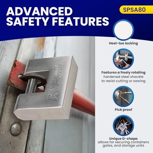 FJM Security SPSA80-KD" Triple Chrome Plated D-Shaped 3-1/8 Keyed Different