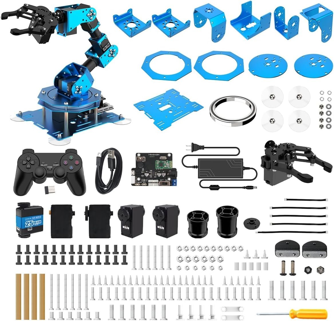Interactive 6-Axis Robotic Arm for STEM Learning, Remote-Control and Programming