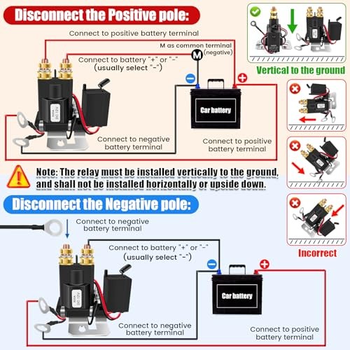 Battery Disconnect Switch 12V Remote Battery Kill Switch Anti 500A Upgrade