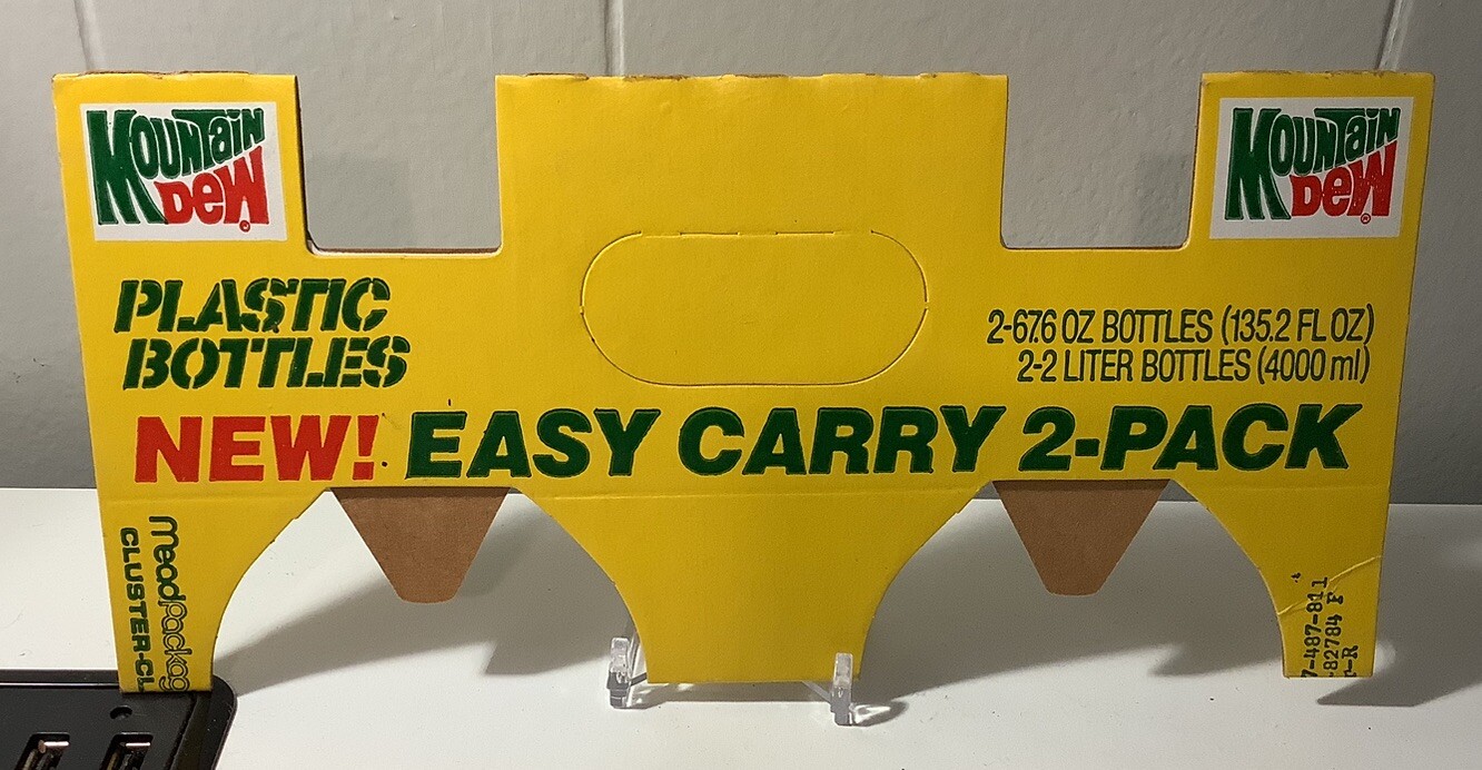 MOUNTAIN DEW Easy Carry 2-Pack Cardboard Soda Bottle Carrier 2-Liter Bottle 🥤