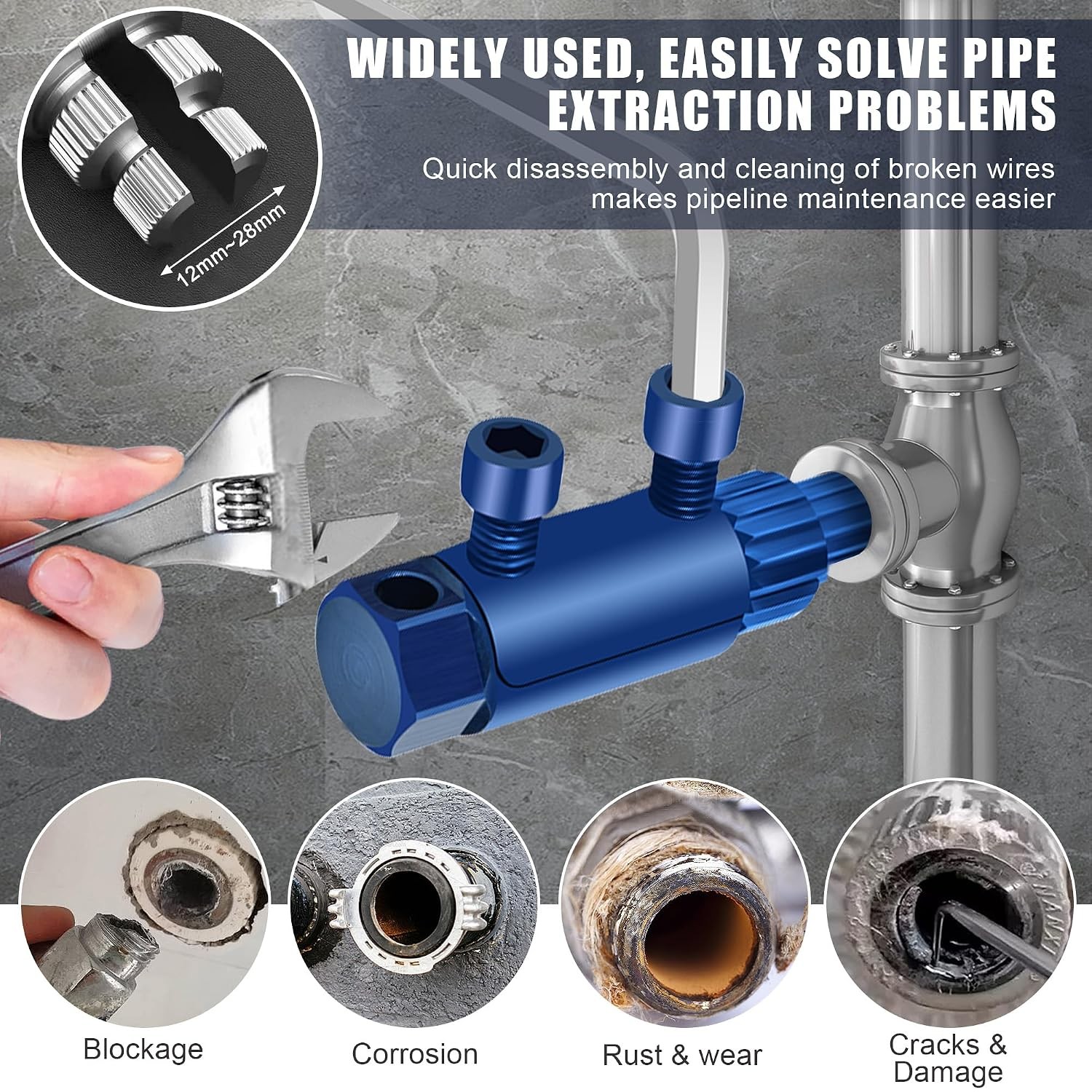 Faucet Removal Tool Extractor for Stuck Broken Faucets Repair Kit Extractor Tool