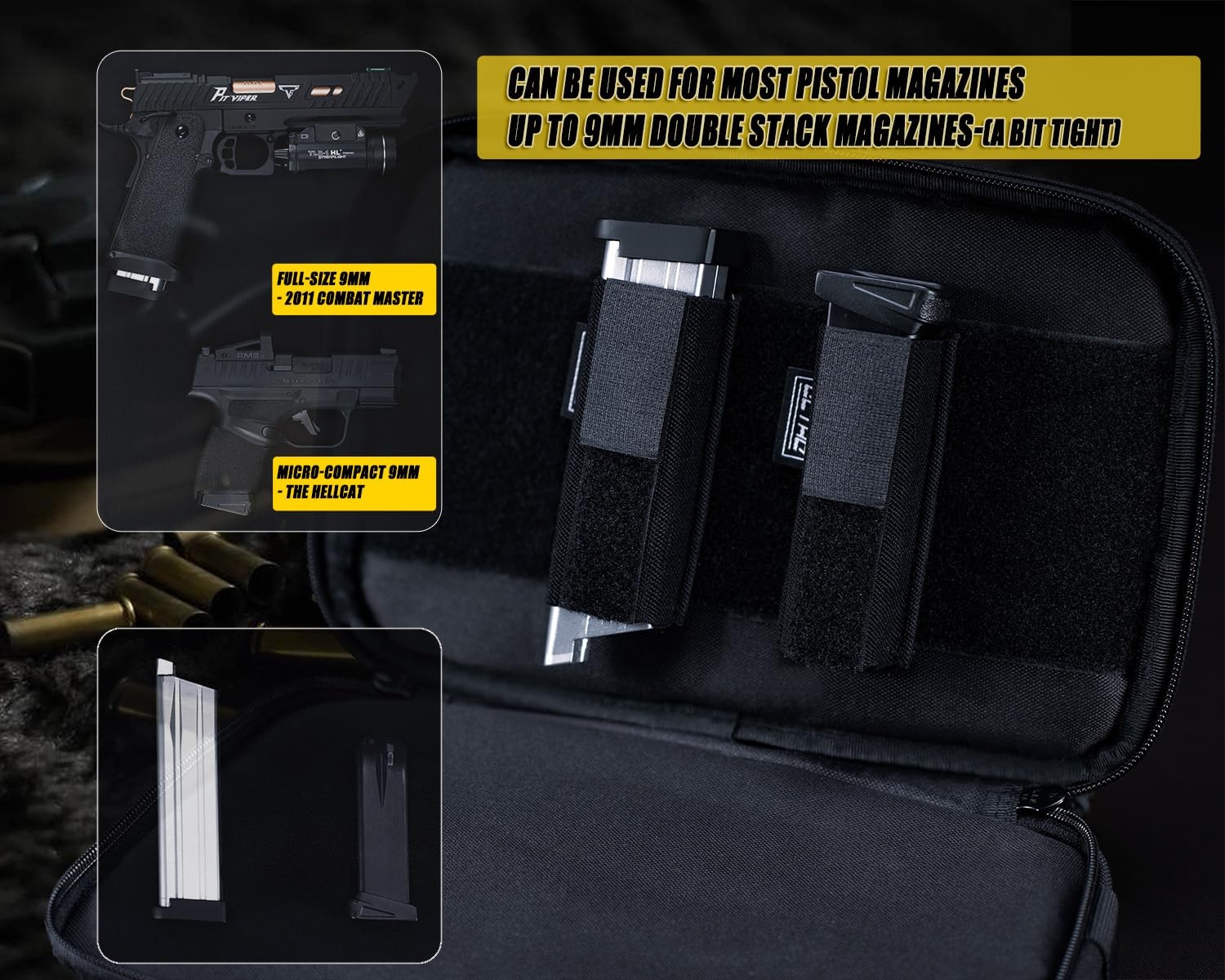 CLTAC Magazine Holder Insert Pouch Elastic Holster for Universal Single 9mm