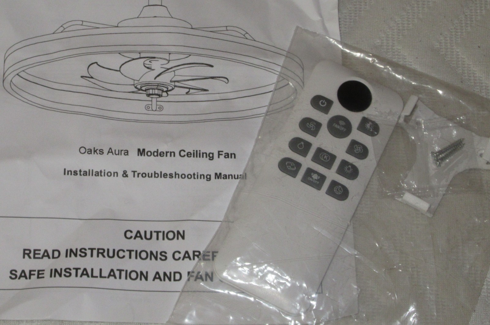 New Oaka Aura Modern Ceiling Fan Remote Control Transmitter Wall Plate FREE S/H