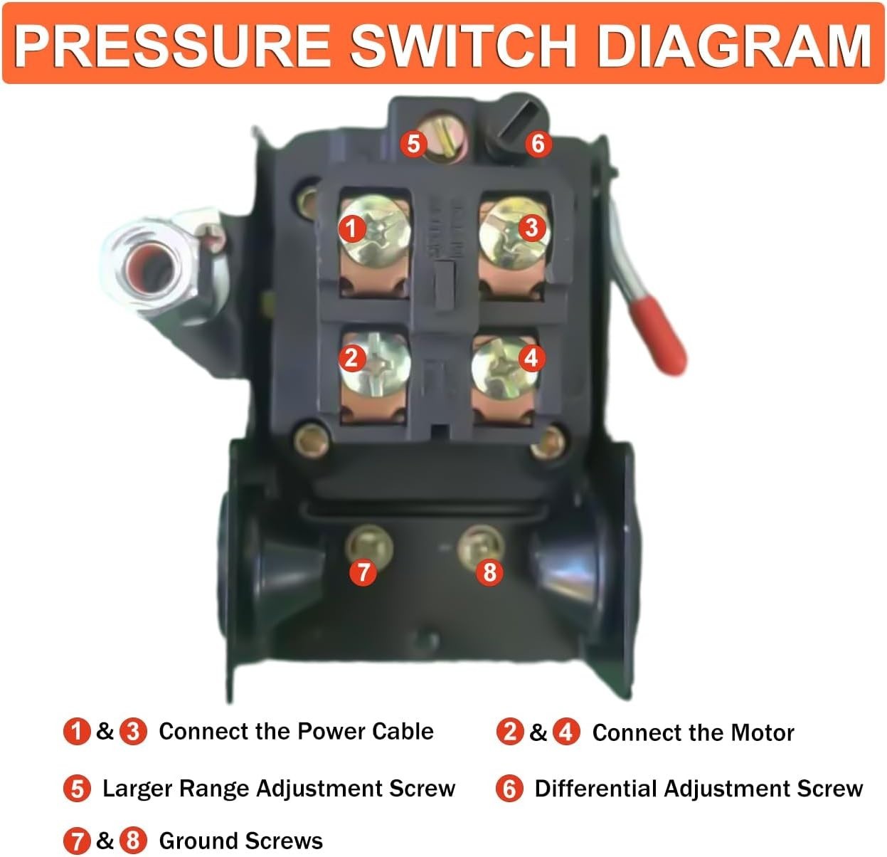 Craftsman Sears Air Compressor Pressure Switch W/ Unloader Replacement New