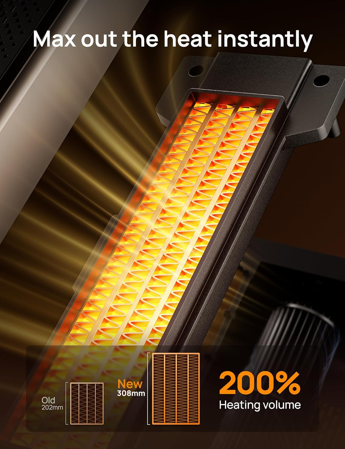 Space Heater Indoor, 25" 11.5ft/s Fast Portable Room Heater with Remote and Ther