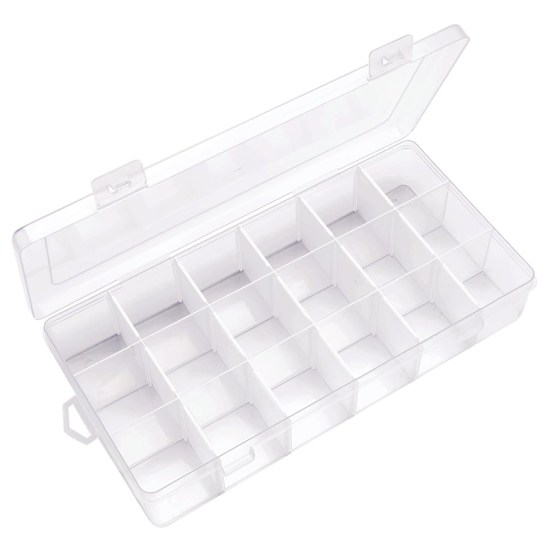 18 Grids Adjustable Dividers Plastic Bead Organizer Box, Organizer Container ...