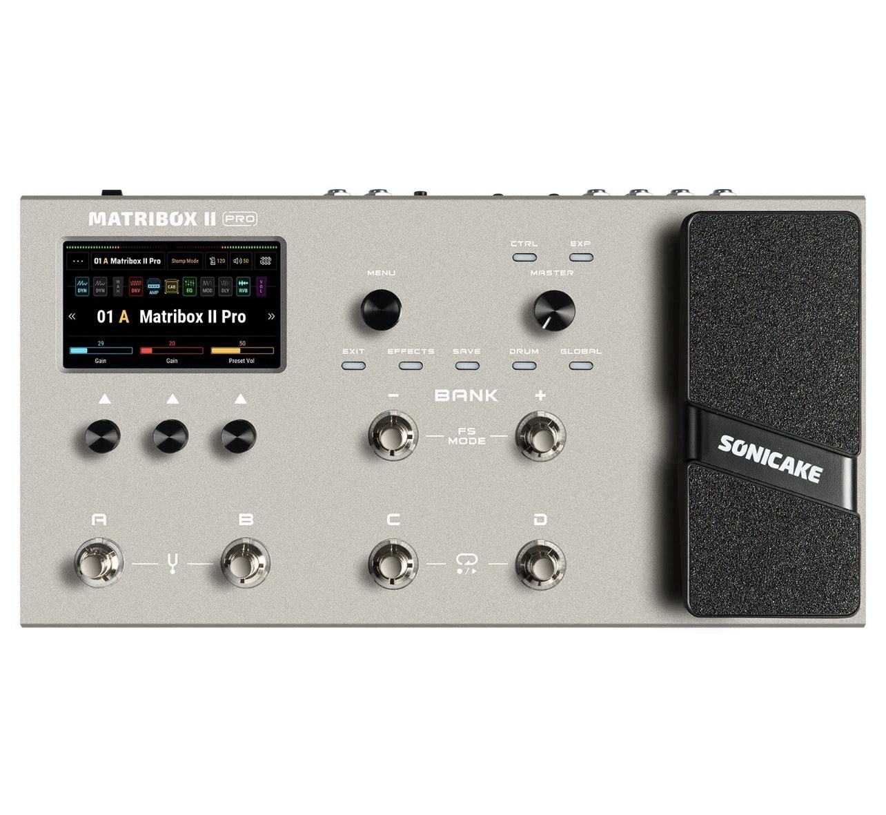 SONICAKE Matribox II Pro Guitar Bass Modeling IR Cabinets Expression Pedal FX