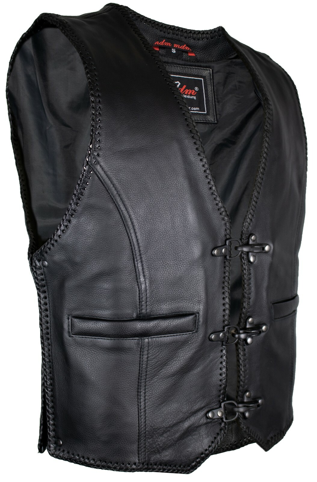 Men's biker motorcycle leather vest cowl leather cowl chopper vest club vest rocker
