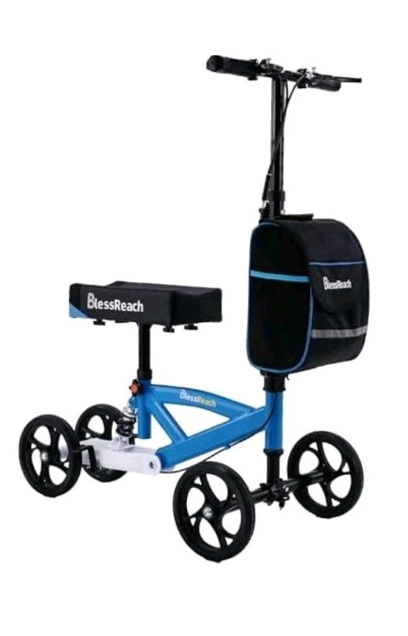 Blue BlessReach WB-2202 Steerable Foot Surgery Knee Scooter, 8" Wheels (300 Lbs)